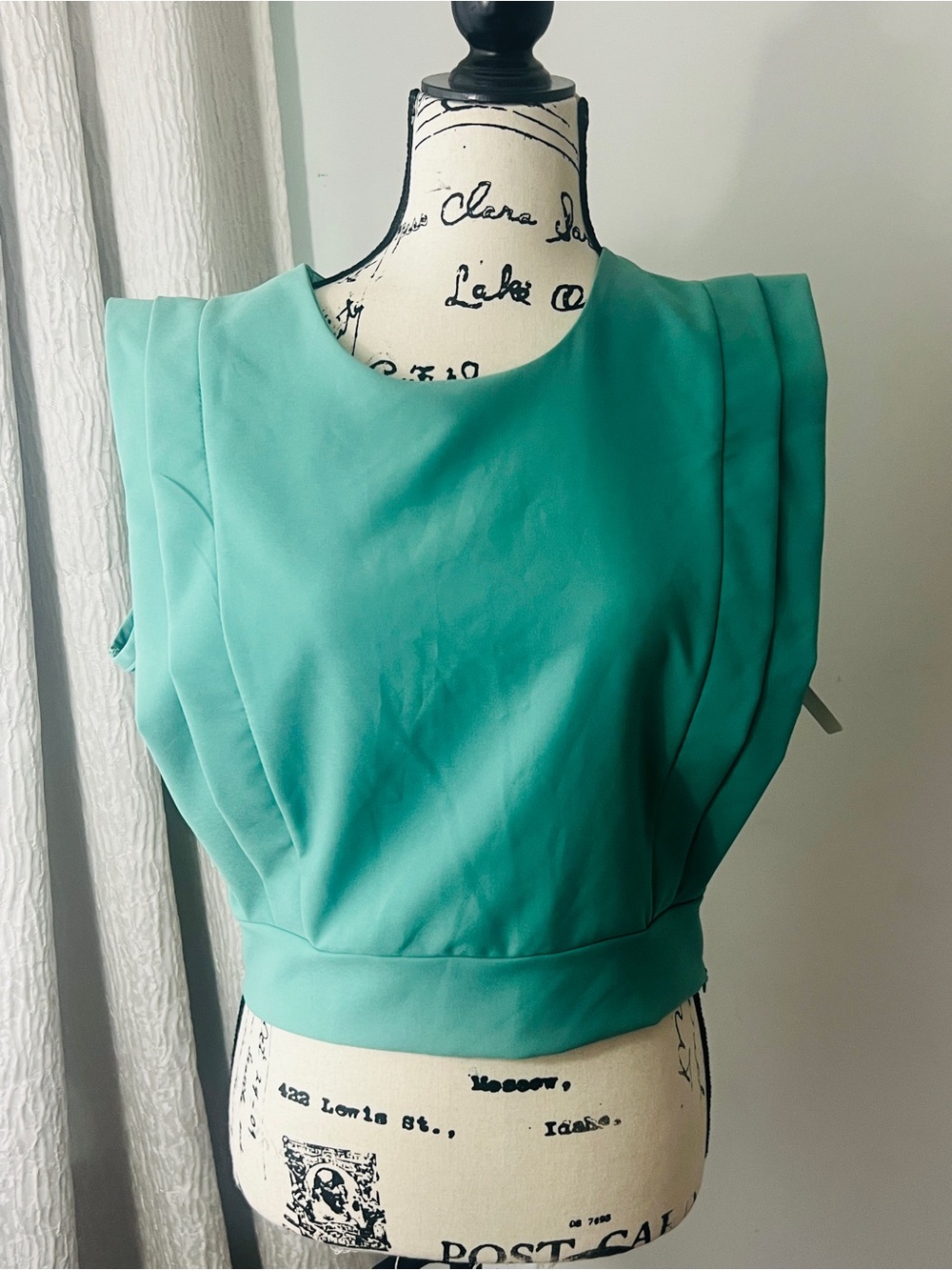 Women’s Pleated Festival Ready Sleeveless Top in Mint Green - Picture 2 of 10